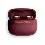 Bowers and Wilkins Pi8 Wireless IEM With Active Noise Cancellation in Dark Burgundy, with quick charging carry case