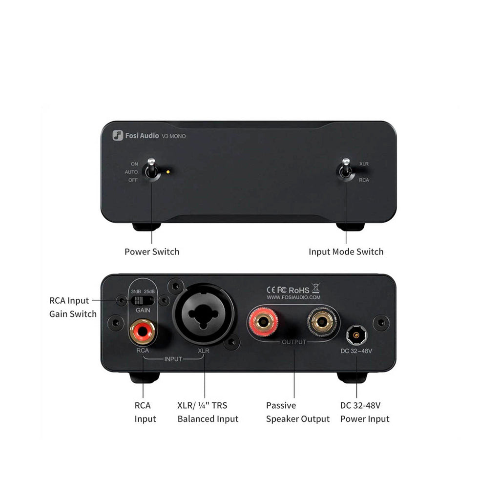 Fosi Audio V3 (48v) Mono-block Power Amp | Groove Central