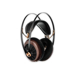 Meze Audio 109 PRO open-back hi-fi headphones in Black Walnut wood finish front angle