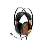 Meze Audio 99 Classics Headset with Boom Mic closed-back walnut studio headset gold highlights