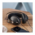 Meze 99 Neo dual 3.5 mm detachable cable connection close-up with smart modile phone